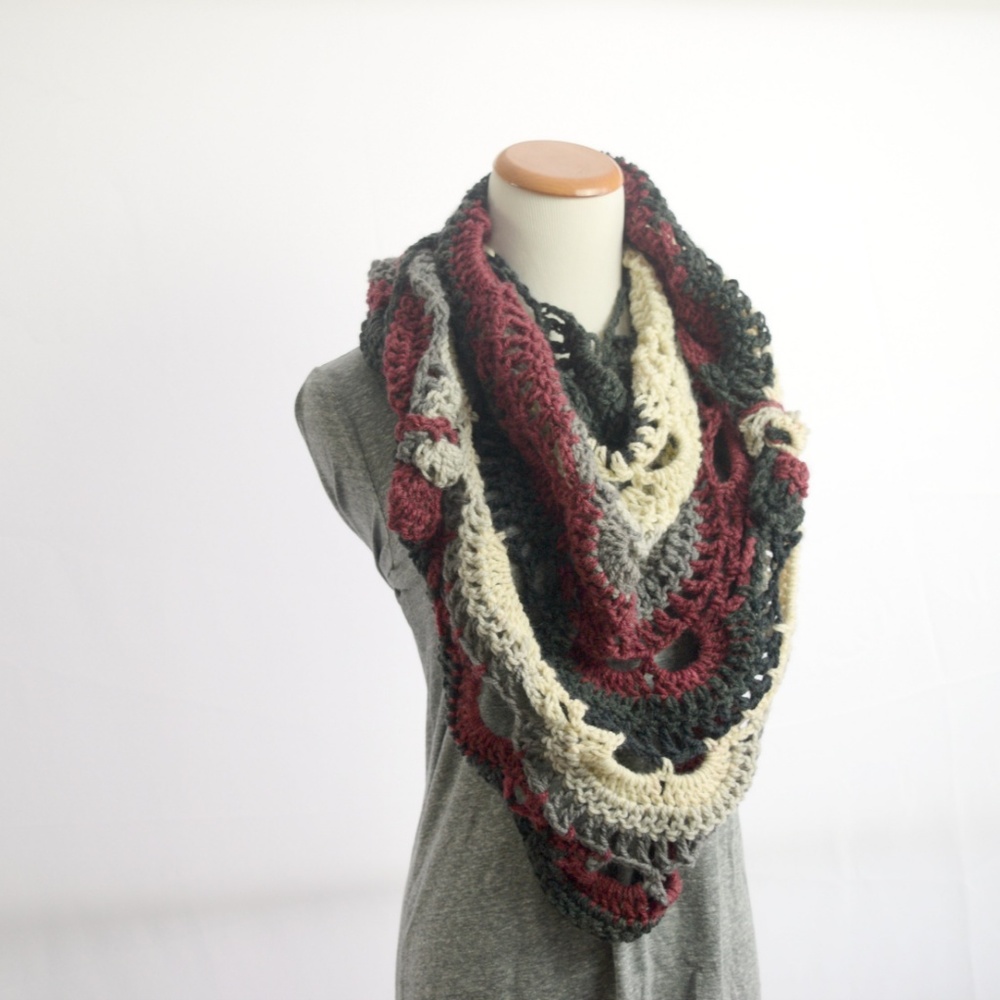 Crocheted Virus Shawl Triangle Shawl Wool